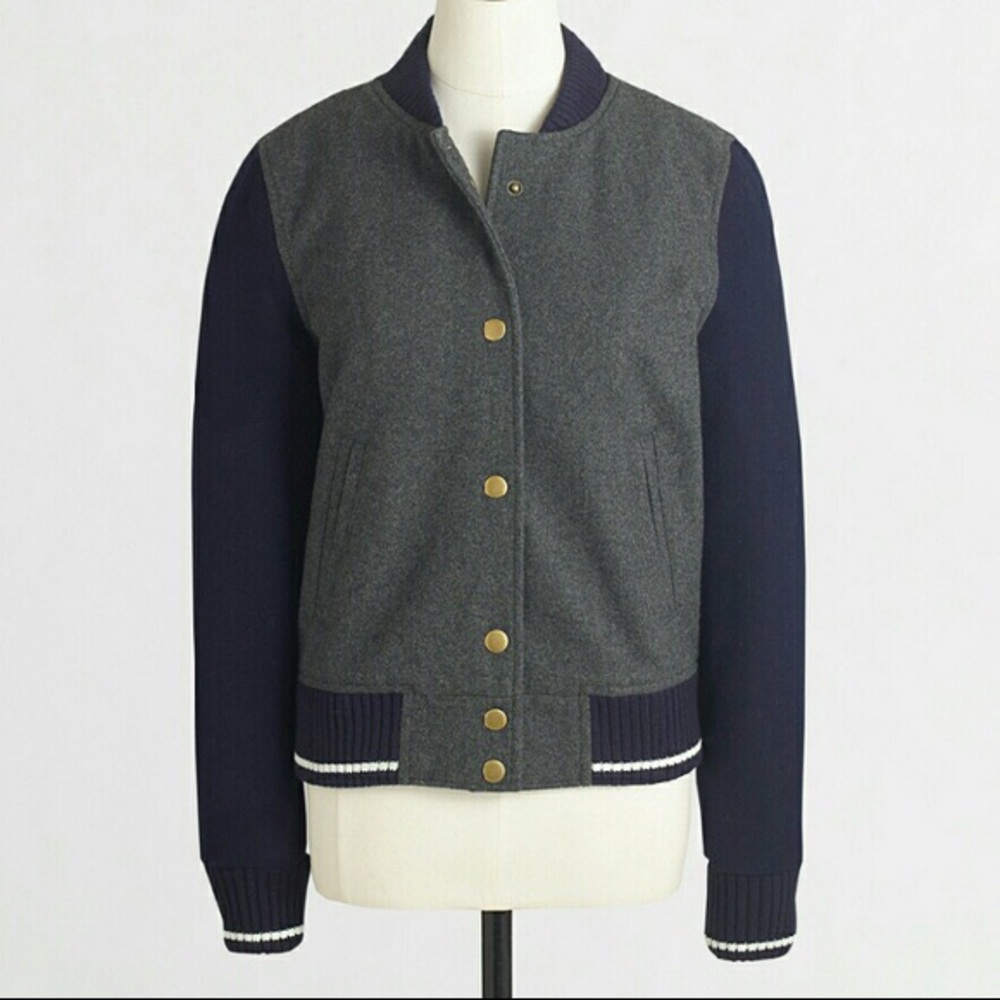 J. Crew Wool Varsity Bomber Jacket